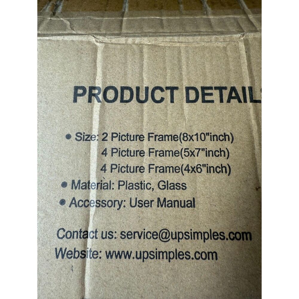 Picture frame set sized 4-5x7, 4-4x6 and 2- 8x10 inches 10 pack - Picture 3 of 4